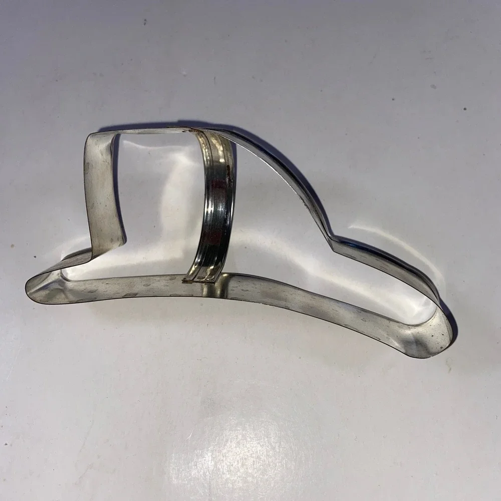 Firefighter Hat Cookie Cutter Vintage Metal‎ with Tag USA Made Novelty